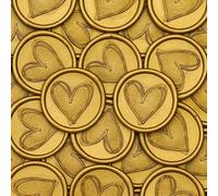 Poemluve 50 Pièces Cachet de Cire Adhésif Coeur Sceau Autocollant Prêt à Poser pour Invitations de Marriage, Cadeaux, Enveloppes, Lettres, Project de Scrapbooking (Or)