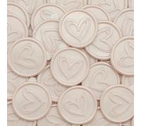 Poemluve Cachet de Cire Adhésif 50 Pièces Rose Sceau de Cire Autocollant Cœur 30mm pour Invitations de Marriage, Lettres d'amour, Enveloppes, Emballage de Cadeaux, Projets Creatifs (Rose Pâle)