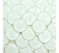 Poemluve Cachet de Cire Adhésif 50 Pièces Sceau de Cire Autocollant Botanique 30mm pour Invitations de Marriage, Cartes de Voeux, Enveloppes, Emballage de Cadeaux (Blanc)