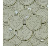 Poemluve Cachet de Cire Adhésif 50 Pièces Sceau de Cire Autocollant Cœur 30mm pour Invitations de Marriage, Lettres d'amour, Enveloppes, Emballage de Cadeaux, Projets Creatifs (Ivoire)