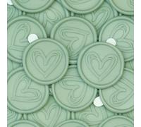 Poemluve Cachet de Cire Adhésif 50 Pièces Sceau de Cire Autocollant Cœur 30mm pour Invitations de Marriage, Lettres d'amour, Enveloppes, Emballage de Cadeaux, Projets Creatifs (Vert Menthe)