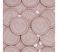 Poemluve Cachet de Cire Adhésif 50 Pièces Sceau de Cire Autocollant Cœur 30mm pour Invitations de Marriage, Lettres d'amour, Enveloppes, Emballage de Cadeaux, Projets Creatifs (Rose Ballet)