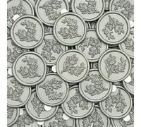 Poemluve Cachet de Cire Adhésif Argent 50 Pièces Sceau de Cire Autocollant Botanique 30mm pour Invitations de Marriage, Cartes de Voeux, Enveloppes, Emballage de Cadeaux (Platine)