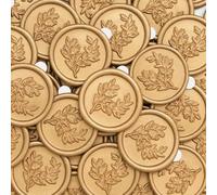 Poemluve Cachet de Cire Adhésif Or Antique 50 Pièces Sceau de Cire Autocollant Botanique 30mm pour Invitations de Marriage, Cartes de Voeux, Enveloppes, Emballage de Cadeaux (Or Antique)