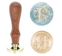 Poemluve Timbre de Sceau de Cire Initiales R Cachet de Cire 25mm Alphabet Tampon de Cire Retro pour les Invitations, Enveloppes, Faire-Parts de Mariage/Naissance, Cadeaux
