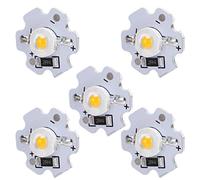POENVFPO 25 Puces LED Haute Puissance pour Luminaires de Bricolage, luminosité 200 Lm, 5 V, Base en Aluminium, Adaptées aux Lampes de Poche et aux projecteurs. (lumière jaune)