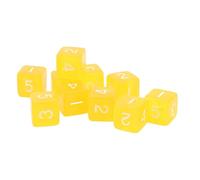 POENVFPO 30 Pièces de Dés en Plastique Transparent, Petits Dés de Jeu Légers à 6 Faces avec Un Design Clair, pour Jeux de société, Jeux Mathématiques, éducatifs (Yellow)