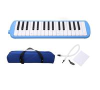 POENVFPO 32 Touches Kit D'instruments Melodica avec Orgue de Ton, Pipe, Porte-parole et Sac de Transport, Tissu de Piano (BLUE)