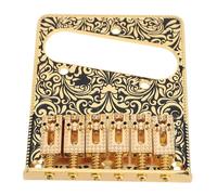 POENVFPO 6 Saddle Electric Guitar Bridge, Pont de Guitare Vintage avec Seau 52,5 Mm Pitche de Corde pour la Plaque de Dessin TL String (GOLD)