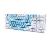 POENVFPO 87 Keys Computer Réglez Le Jeu de Clavier Léger avec Un Câble K100 pour L'Ordinateur de Bureau Général et Ordinateur Portable (Bleu et Blanc)