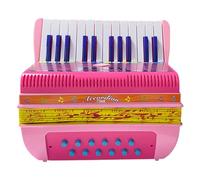 POENVFPO Accordéon de 12 Basses à 24 Touches, Facile à Apprendre, Son Complet, Matériau ABS, Léger, Sangle Robuste, Idéal pour les Débutants, Performance de Scène (PINK)