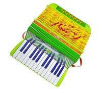 POENVFPO Accordéon de 12 Basses à 24 Touches, Facile à Apprendre, Son Complet, Matériau ABS, Léger, Sangle Robuste, Idéal pour les Débutants, Performance de Scène (GREEN)