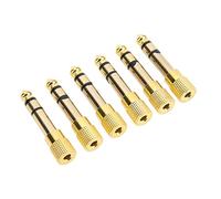 POENVFPO Adaptateur de Casque 6 Pièces, Convertisseur de Microphone en Métal de 3,5 Mm à 6,35 Mm, Adaptateur de Prise Audio Stéréo avec Technologie de Meulage D'engrenages, pour