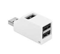 POENVFPO Adaptateur de Plugin Direkt Splitter USB2.0, Black Abs 3 dans 1 Accessoires D'ordinateur Extenseur (Blanc 2.0)