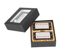 POENVFPO ALNICO Soapbar Humbucker Ensemble de Micros pour Guitare, Manche et Pont, Résistance 9K/13.5K, Cadre en Alliage de Haute qualité pour Guitare Jazz (bordure noire)