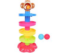 POENVFPO Balle en Rouleau, Jouet éducatif, Couleur Vive, Tour Interactive pour bébé, pour Enfants de 9 Mois, en Plastique, Bleu, Rouge, Jaune, Vert