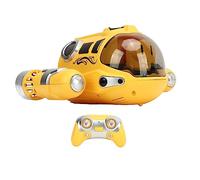 POENVFPO Bateau à Moteur télécommandé, Coque ABS de Bateau RC 2,4 GHz avec Capteur d'eau de sécurité et Portée de Contrôle de 25 M, Batterie 500 MAh pour Baignoire, étang, Lac, Enfants (Yellow)