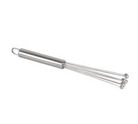 POENVFPO Batteur à œufs en Acier Inoxydable, Outil de Mélange Efficace pour la Pâtisserie et la Cuisine avec Poignée Confortable et Design en Perles de Verre, 21 X 2 Cm, 1 unité (SILVER)