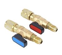 POENVFPO Boule de Commande de Vanne de Réfrigérant en Laiton pour R22 R410A 1/4 Pouces SAE Adaptateur de Tuyau de Charge de Climatisation pour Usage Domestique ou Commercial