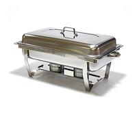 POENVFPO Buffet Plus Chaud Serveur en Acier Inoxydable 2 Plateaux Réchaud Ensemble pour Restaurant Hôtel Réchauffement des Aliments