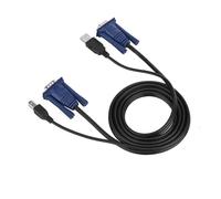 POENVFPO Câble de Commutation KVM Condurable Durable 2 en 1 VGA Câble USB pour Ordinateur PC Principalement pour KVM Switch PVC 1.5M