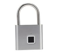 POENVFPO Cadenas à Empreintes Digitales, Serrure Intelligente étanche avec Déverrouillage 0.5S pour Bagages et Sacs à Dos en Alliage de Zinc 76x46x13mm (SILVER)