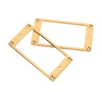 POENVFPO Cadre de Micro de Guitare électrique 2 Pièces, Anneau de Montage Humbucker de Remplacement en Métal pour la Décoration de Guitare, avec Structure Stable (GOLD)