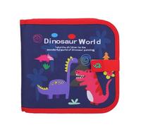 POENVFPO Carnet de Gribouillage Réutilisable, Carnet à Dessin Effaçable avec 12 Feutres pour Enfants, Adultes et Artistes, pour S'exercer au Dessin et à l'écriture. (Dinosaure rouge)