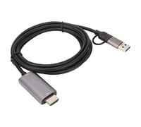 POENVFPO Carte d'interface multimédia HD USB de type C - Plug and Play pour diffusion en direct, édition vidéo - Alliage d'aluminium compact et portable