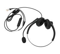 POENVFPO Casque Téléphonique Filaire Antibruit, Casque D'écoute Binaural Professionnel avec Microphone pour Les Employés de Bureau, Service Client (Interface Double 3,5 mm)