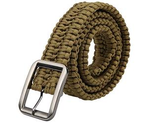 POENVFPO Ceinture de Corde de Parapluie, Corde de Survie Tissée à la Main de 1,2 M S'étend jusqu'à 38 M avec une Force de Traction de 300 Lb, Pantalon de Randonnée pour Hommes pour le (Olive verte)
