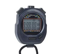 POENVFPO Chronomètre de Sport PC3830A, Compte à Rebours avec Précision de 1/100 Seconde, Rappel de 30 Mémoires, écran LCD à 3 Rangées, pour L'entraînement de Course à Pied et sur Terrain (0.01)