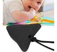 POENVFPO Collier de Dentition en Silicone, Jouet à Mâcher pour bébé, Anneau de Dentition pour Enfants Autistes, Pendentif pour Enfants de 3 Mois Au-dessus du Blanc (BLACK)