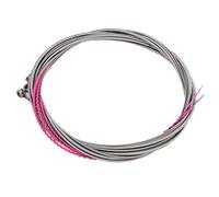 POENVFPO Cordes de Guitare Basse électrique Argentées, Noyau en Acier Inoxydable à 4 Cordes avec Enroulement en Velours Rouge en Alliage de Cuivre et pour Instrument de Basse