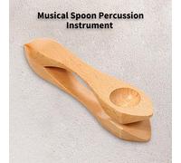 POENVFPO Cuillère Musicale en Bois Naturel, Instrument de Percussion pour Adultes et Enfants, Créateur de Sons éducatifs, Finition Lisse