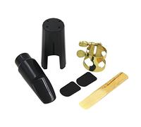 POENVFPO Embouchure de Saxophone Soprano Premium 7C, Construction en Plastique avec Capuchon en Métal, Anche en Bambou, 6,8 Cm X 2,3 Cm, LéGère 12 G, pour Joueurs Professionnels et Débutants