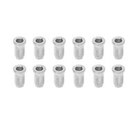 POENVFPO Embouts de Cordes de Guitare, Bagues de Montage Supérieures en Fer avec Conception de Corps Traversant pour Guitare électrique, Ensemble de 12 Pièces (SILVER)