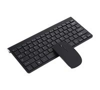 POENVFPO Ensemble Clavier et Souris sans Fil, Conception Ergonomique Ultra Fine et Muette, Résolution Optique USB 2,4 G, 1 200 Dpi, avec Touche Semblable à Un Murmure, pour Le Bureau à (Black)
