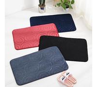 POENVFPO Ensemble de 3 Tapis de Salle de Bain, Doux et Confortables, Absorbants, pour Usage Domestique, en Fiber de Polyester, 50x80cm, en Forme de U et Couvercle de Toilette (Black)