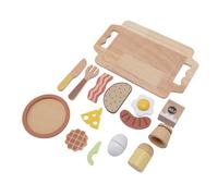 POENVFPO Ensemble de Baignoires en Tout-Petit de 20 Pièces Jeu de Bois de Bois, Une Planche à Découper de 29 Cm avec des Formes Vives pour Le Jeu de Simulation de Cuisine, Une Indépendance Précoce