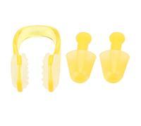 POENVFPO Ensemble de Bouchons d'oreilles et Pince-Nez en Silicone Souple pour la Natation, Réutilisables, étanches et Confortables pour Le Surf et la Plongée, avec Un Design Ergonomique. (Yellow)