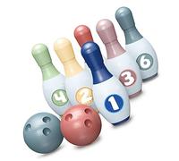 POENVFPO Ensemble de Bowling pour Enfants, Jouets de Bowling pour Tout-Petits avec 6 Quilles en Plastique et 2 Balles pour Jeux D'intérieur et D'extérieur, Activités Parents-Enfants,