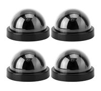 POENVFPO Ensemble de Caméras Factices 4 Pièces avec Lumière LED Clignotante pour la sécurité de la Maison et la Dissuasion Contre Le Vol dans Les Parkings et Les Bureaux (Black)