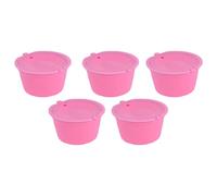 POENVFPO Ensemble de Capsules de café Réutilisables de 50 Ml, pour Machines à café, Parfait pour les Amateurs de, en Acier Inoxydable 304, 5 Pièces (PINK)
