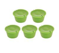 POENVFPO Ensemble de Capsules de café Réutilisables de 50 Ml, pour Machines à café, Parfait pour les Amateurs de, en Acier Inoxydable 304, 5 Pièces (GREEN)