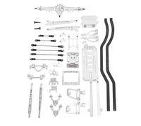 POENVFPO Ensemble de Châssis RC, Cadre de Châssis Métallique RC en Alliage D'aluminium avec Amortisseurs D'essieu Intégrés pour Voitures sur Chenilles SCX10 à 2 Roues Motrices