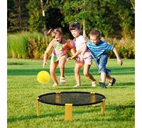 POENVFPO Ensemble de Jeu Roundnet, Ensemble de Jeu de Ballon de Plage à Haute élasticité avec 4 Balles, Idéal pour Les Enfants et Les Adultes à la Plage et dans Le Jardin (comme montré)