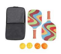 POENVFPO Ensemble de Pagaies en Fiber de Carbone, 2 Pagaies et 4 Balles, Sac de Transport, avec Point Doux élargi, pour Les Joueurs Débutants et Avancés de Tennis (Un Ensemble)