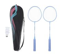 POENVFPO Ensemble de Raquettes de Badminton, Raquette de Badminton Légère en Alliage de Fer avec Poignée en éponge pour Le Divertissement D'entraînement à 2 Joueurs (Blue)