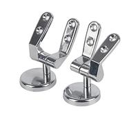 POENVFPO Ensemble de Sièges de Toilettes de Remplacement, Charnière Chromée avec Raccords pour Toilettes en MDF et en Bois, Alliage de Zinc Durable, Paquet de 2